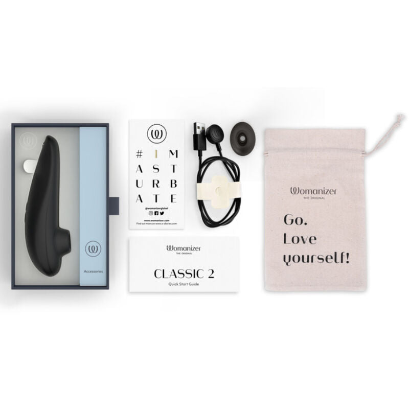WOMANIZER - CLASSIC 2 SUCTION CLITORAL STIMULATOR 10 INTENSITY LEVELS BLACK