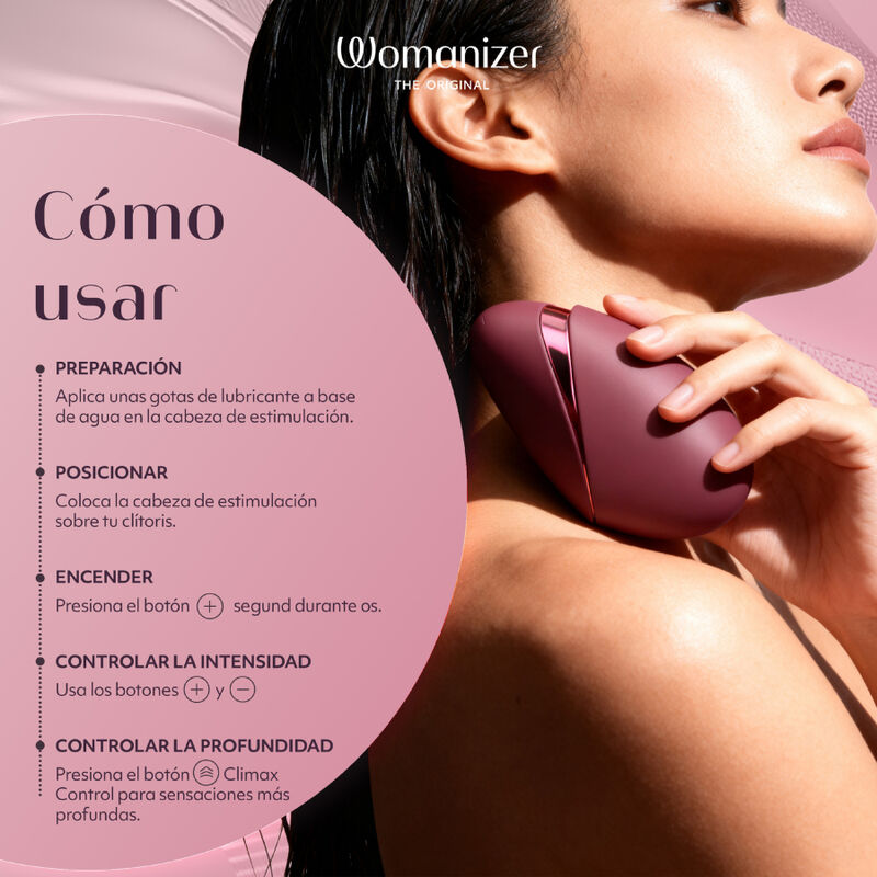 WOMANIZER - ESTIMULADOR CLITORIDIANO POR SUCCIÓN NEXT 14 NIVELES DE INTENSIDAD BURDEOS