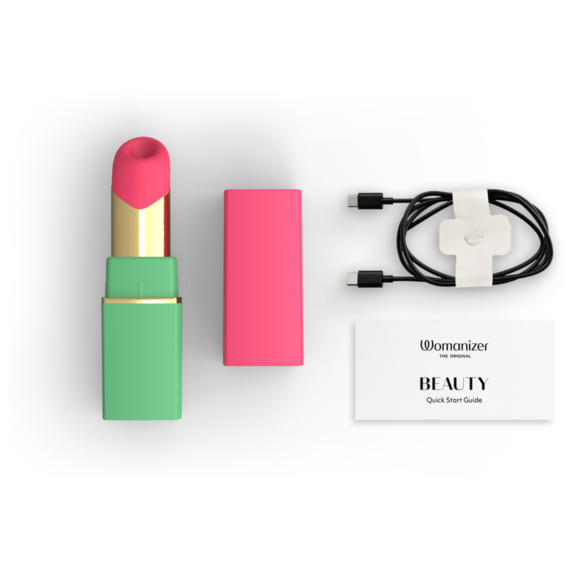 WOMANIZER - BEAUTY SUCTION CLITORAL STIMULATOR 6 INTENSITY LEVELS GREEN AND PINK