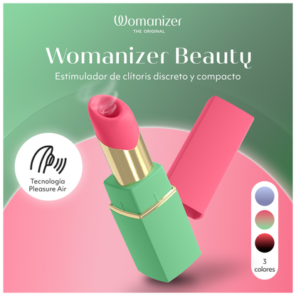 WOMANIZER - BEAUTY SUCTION CLITORAL STIMULATOR 6 INTENSITY LEVELS GREEN AND PINK