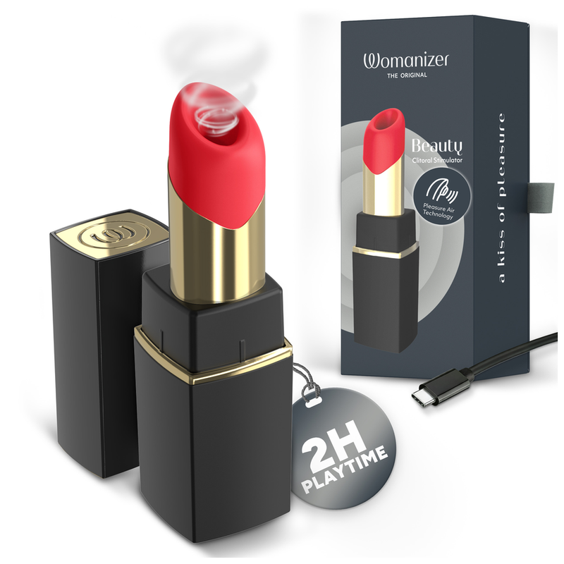WOMANIZER - BEAUTY SUCTION CLITORAL STIMULATOR 6 INTENSITY LEVELS BLACK AND GOLD