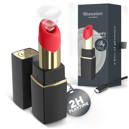 WOMANIZER - BEAUTY SUCTION CLITORAL STIMULATOR 6 INTENSITY LEVELS BLACK AND GOLD