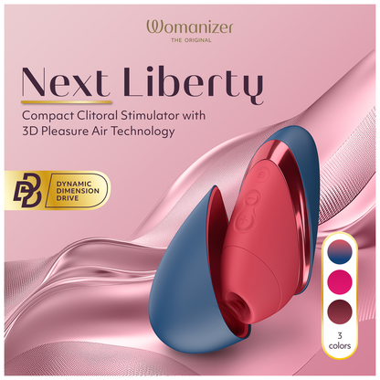 WOMANIZER - NEXT LIBERTY 3D PLEASURE AIR CLITORAL STIMULATOR BLUE/RED