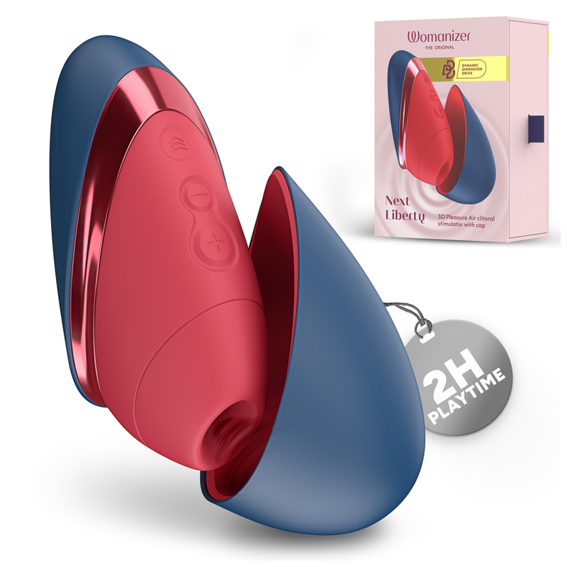 WOMANIZER - NEXT LIBERTY 3D PLEASURE AIR CLITORAL STIMULATOR BLUE/RED