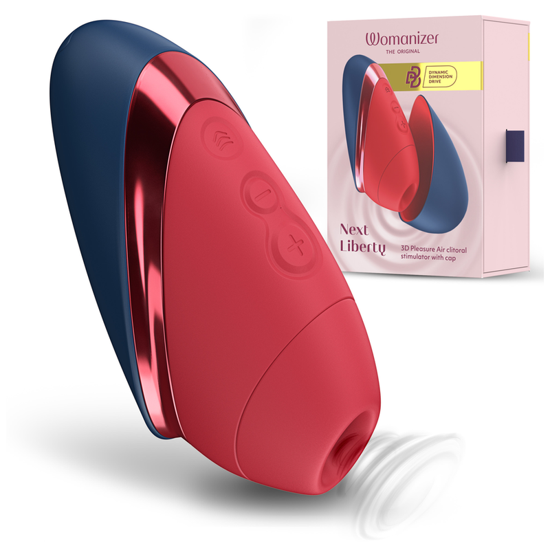 WOMANIZER - NEXT LIBERTY 3D PLEASURE AIR CLITORAL STIMULATOR BLUE/RED