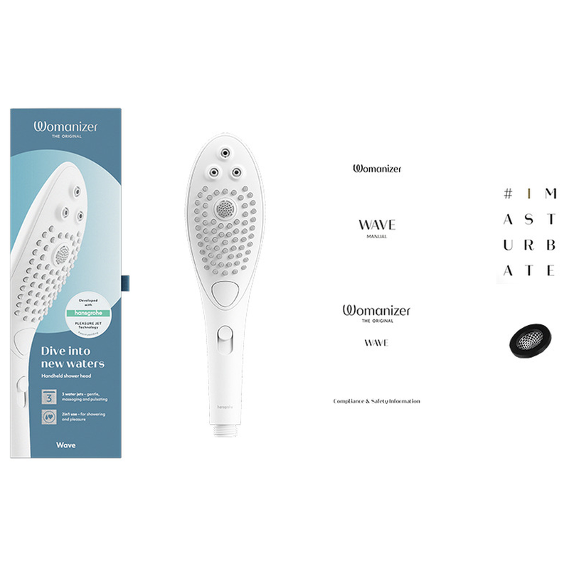 WOMANIZER - CABEZAL DE DUCHA CON ESTIMULACIÓN CLITORIDIANA WAVE BLANCO
