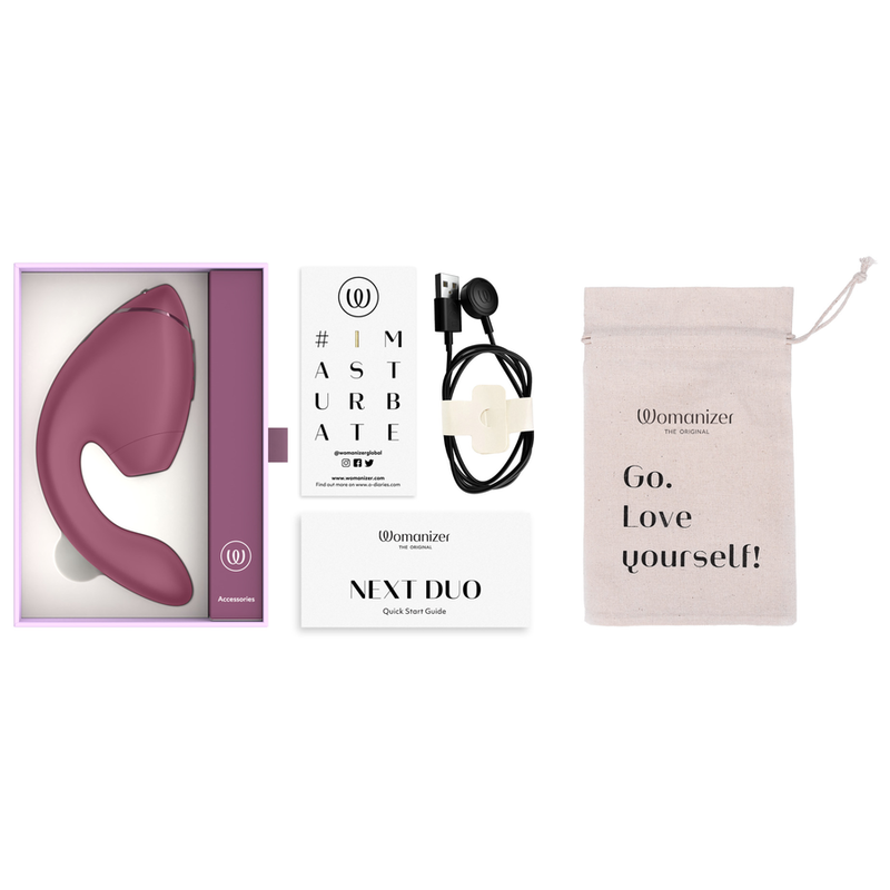 WOMANIZER - DUO NEXT ESTIMULADOR DUAL DE CLÍTORIS Y PUNTO G ROSA OSCURO