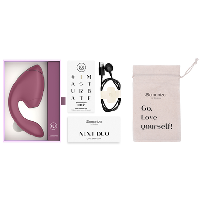 WOMANIZER - DUO NEXT ESTIMULADOR DUAL DE CLÍTORIS Y PUNTO G ROSA OSCURO