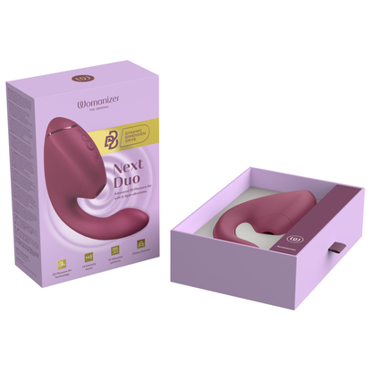 WOMANIZER - DUO NEXT ESTIMULADOR DUAL DE CLÍTORIS Y PUNTO G ROSA OSCURO