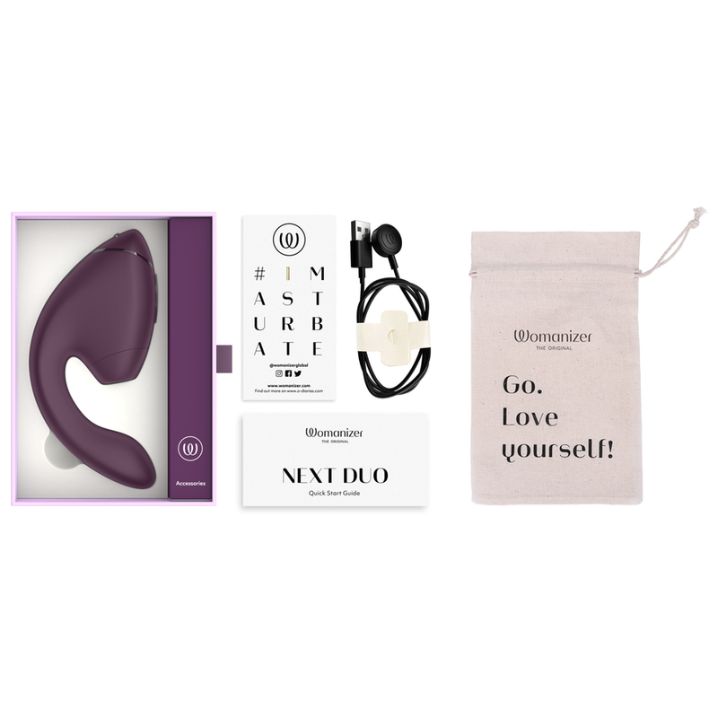 WOMANIZER - DUO NEXT ESTIMULADOR DUAL DE CLÍTORIS Y PUNTO G MORADO OSCURO