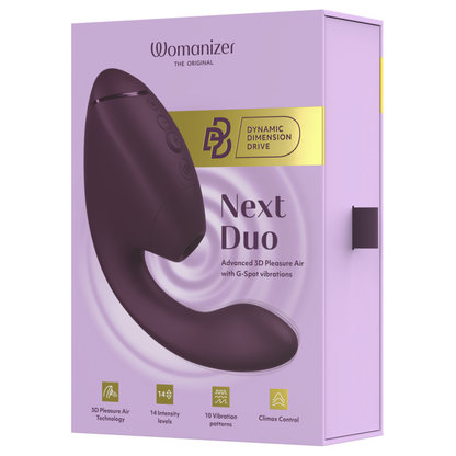 WOMANIZER - DUO NEXT ESTIMULADOR DUAL DE CLÍTORIS Y PUNTO G MORADO OSCURO