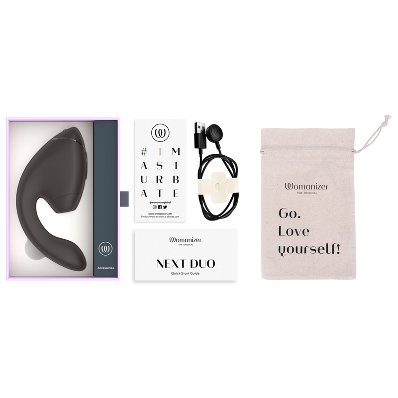 WOMANIZER - DUO NEXT ESTIMULADOR DUAL DE CLÍTORIS Y PUNTO G NEGRO