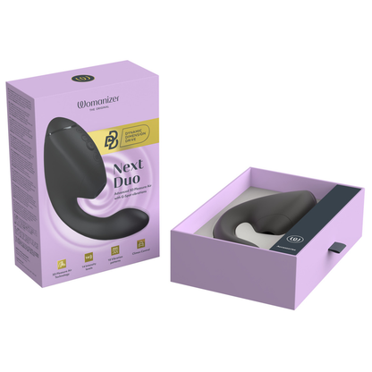 WOMANIZER - DUO NEXT ESTIMULADOR DUAL DE CLÍTORIS Y PUNTO G NEGRO