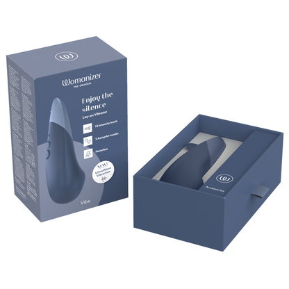 WOMANIZER - VIBE LAY-ON SILENT VIBRATOR DARK BLUE