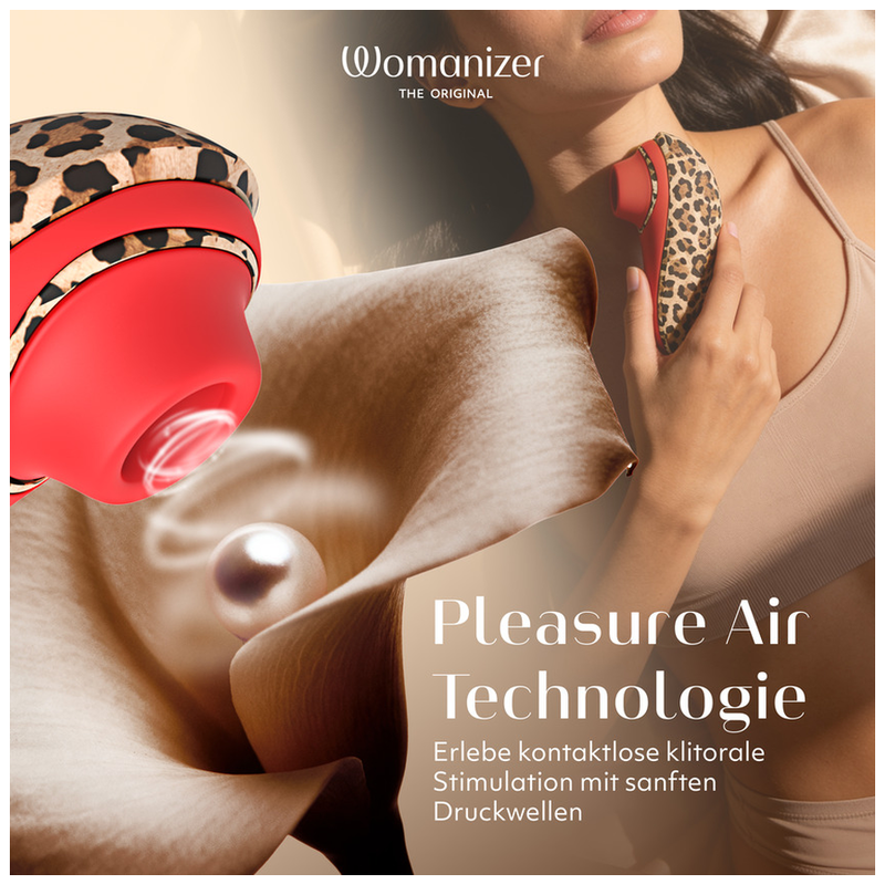 WOMANIZER - LIBERTY 2 SUCTION CLITORAL STIMULATOR 8 INTENSITY LEVELS LEOPARD PRINT