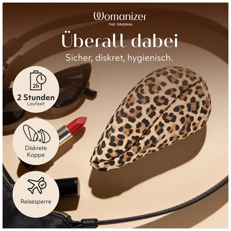 WOMANIZER - LIBERTY 2 SUCTION CLITORAL STIMULATOR 8 INTENSITY LEVELS LEOPARD PRINT