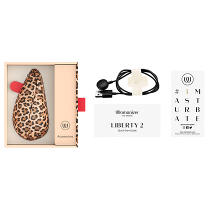 WOMANIZER - LIBERTY 2 SUCTION CLITORAL STIMULATOR 8 INTENSITY LEVELS LEOPARD PRINT