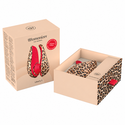 WOMANIZER - LIBERTY 2 SUCTION CLITORAL STIMULATOR 8 INTENSITY LEVELS LEOPARD PRINT