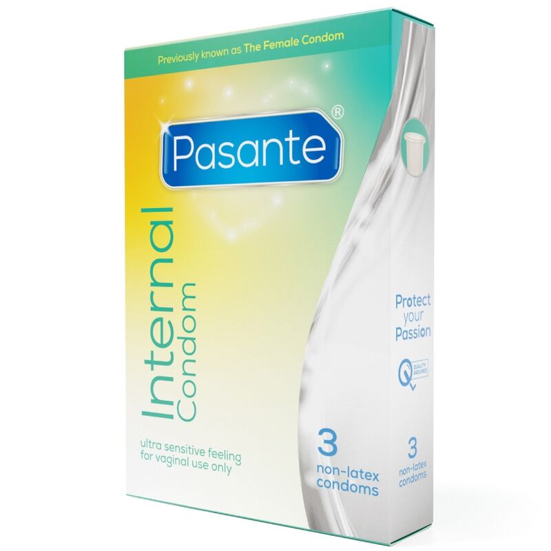 PASANTE - INTERNAL LATEX-FREE FEMALE CONDOMS BOX OF 3