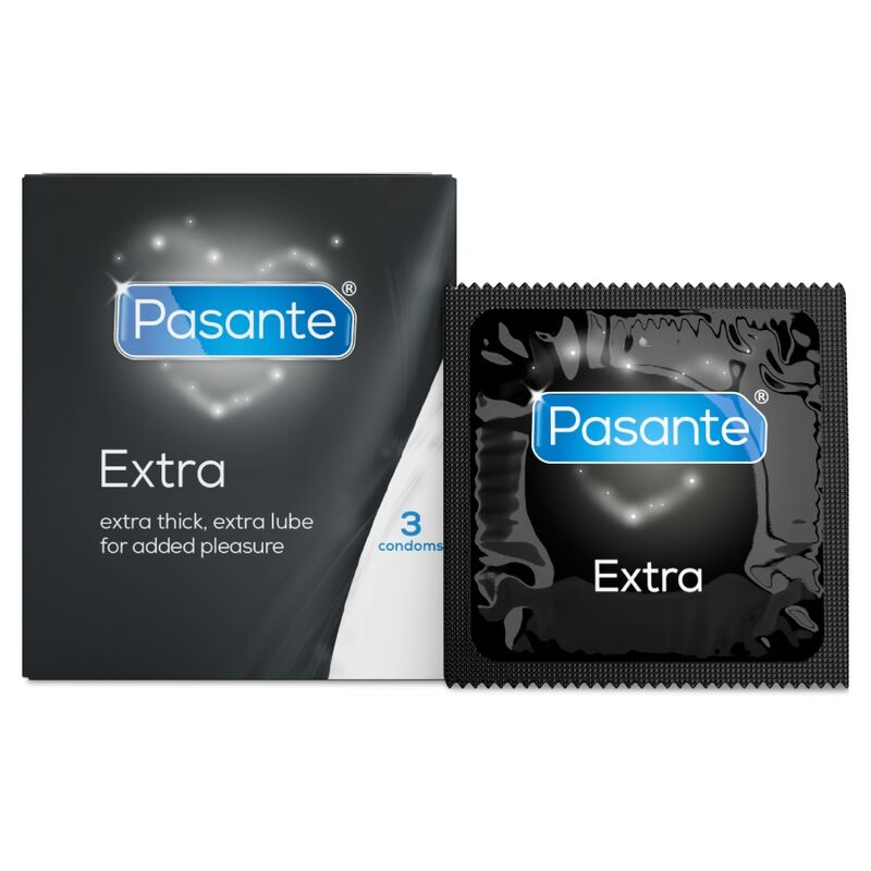 PASANTE - EXTRA EXTRA THICK CONDOMS WITH ADDITIONAL LUBRICATION 3 PACK