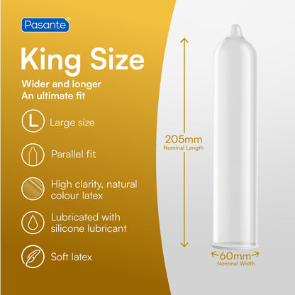 PASANTE - CONDOMS KING SIZE BOX 144 UNITS