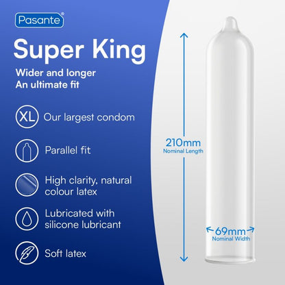 PASANTE - PRESERVATIVOS TAMAÑO SUPER KING BOLSA 144 UNIDADES