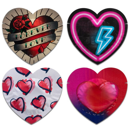 PASANTE - CONDOMS RED HEART SHAPE BAG 144 UNITS