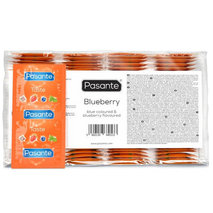 PASANTE - CONDOMS FLAVOR BLUEBERRY BAG 144 UNITS