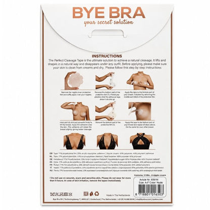 BYE-BRA - ENHANCEMENT TAPE + FREE NIPPLE COVERS CUP A-F