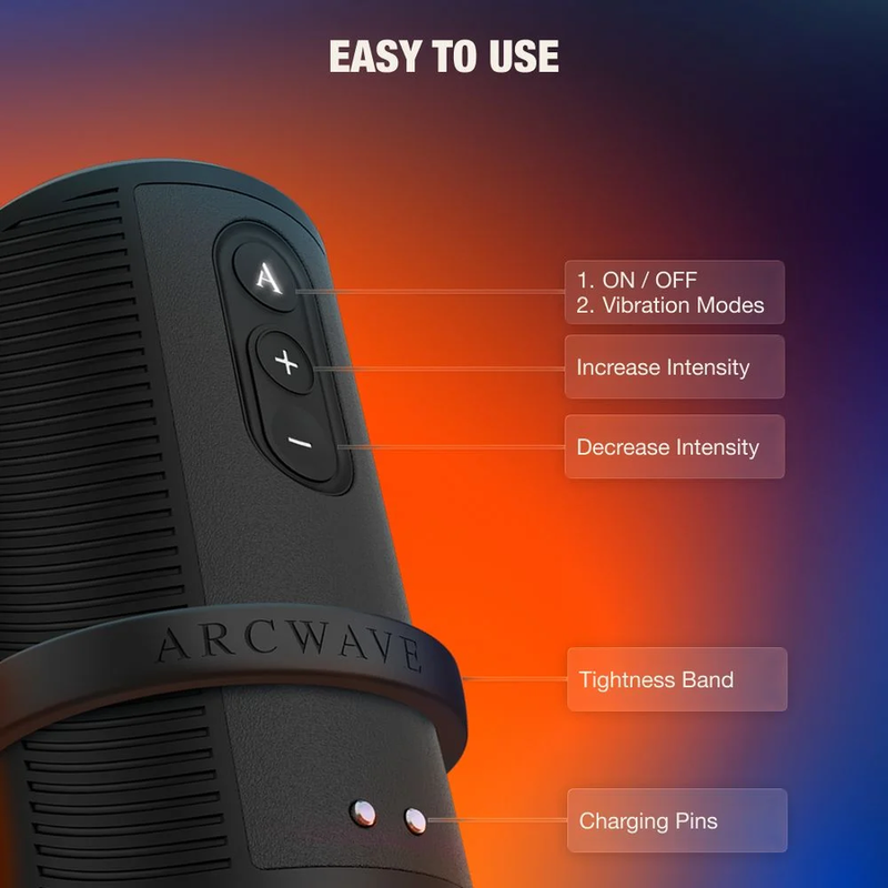ARCWAVE - ZING VIBRATING MALE STROKER WITH DUAL MOTOR BLACK