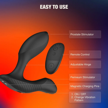 ARCWAVE - PERK MASAJEADOR DE PRÓSTATA VIBRATORIO CON DOBLE MOTOR Y CONTROL REMOTO NEGRO