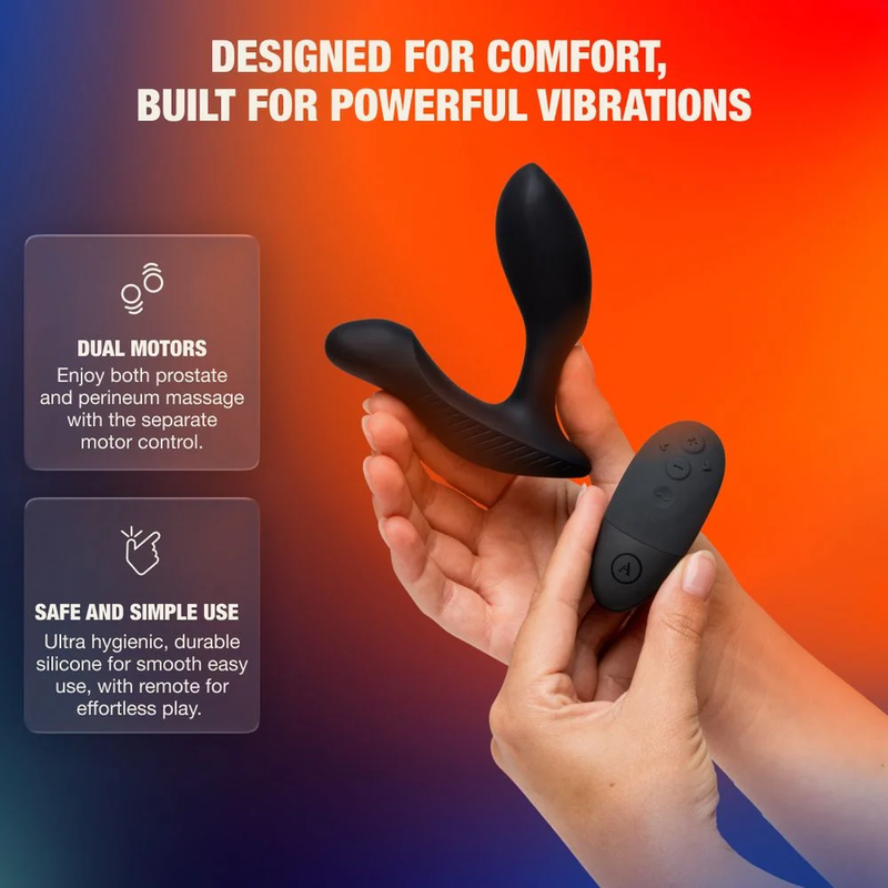 ARCWAVE - PERK MASAJEADOR DE PRÓSTATA VIBRATORIO CON DOBLE MOTOR Y CONTROL REMOTO NEGRO