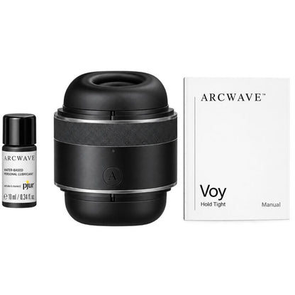 ARCWAVE - VOY MALE STROKER WITH 8 PRESSURE SETTINGS BLACK (10 ML LUBRICANT INCLUDED)