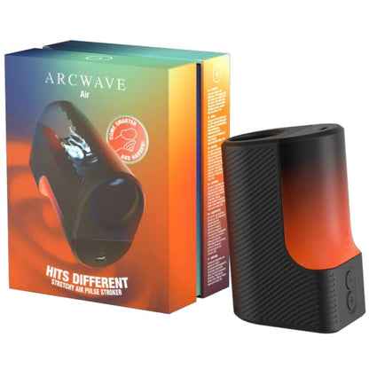 ARCWAVE - AIR STRETCHY MALE STROKER WITH AIR PULSES AND 6 INTENSITY LEVELS BLACK