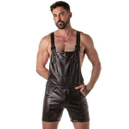 LOCKER GEAR - PUNCH HOLE LEATHERETTE SHORT OVERALLS