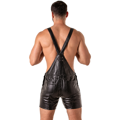 LOCKER GEAR - PUNCH HOLE LEATHERETTE SHORT OVERALLS