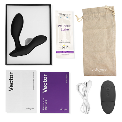 WE-VIBE - VECTOR+ BLACK PROSTATE MASSAGER REMOTE CONTROL