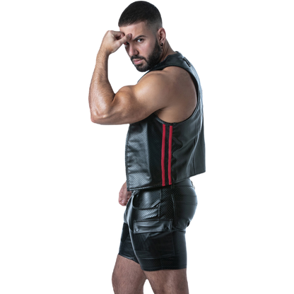 LOCKER GEAR - PUNCH HOLE LEATHERETTE VEST