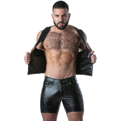 LOCKER GEAR - PUNCH HOLE LEATHERETTE VEST