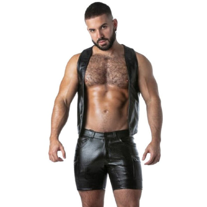 LOCKER GEAR - PUNCH HOLE LEATHERETTE VEST