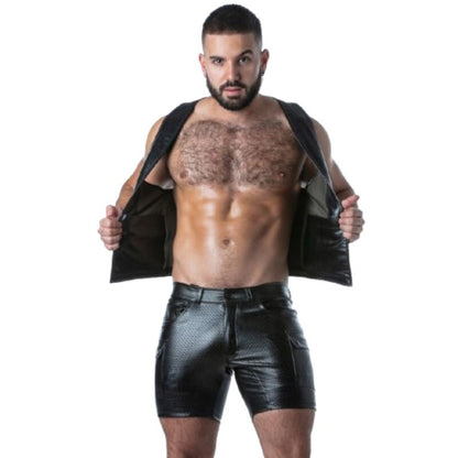 LOCKER GEAR - PUNCH HOLE LEATHERETTE VEST