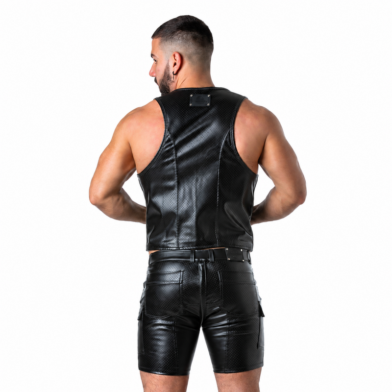 LOCKER GEAR - PUNCH HOLE LEATHERETTE VEST
