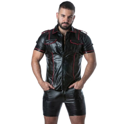 LOCKER GEAR - PUNCH HOLE LEATHERETTE SHIRT