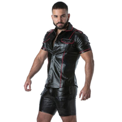 LOCKER GEAR - PUNCH HOLE LEATHERETTE SHIRT