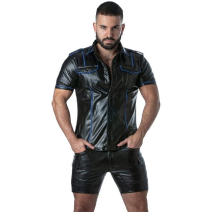 LOCKER GEAR - PUNCH HOLE LEATHERETTE SHIRT