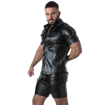 LOCKER GEAR - PUNCH HOLE LEATHERETTE SHIRT