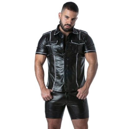 LOCKER GEAR - PUNCH HOLE LEATHERETTE SHIRT
