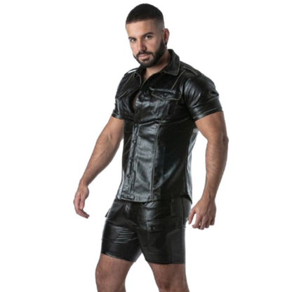 LOCKER GEAR - PUNCH HOLE LEATHERETTE SHIRT