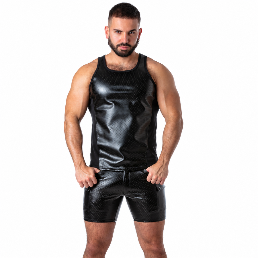 LOCKER GEAR - PUNCH HOLE LEATHERETTE TANK TOP