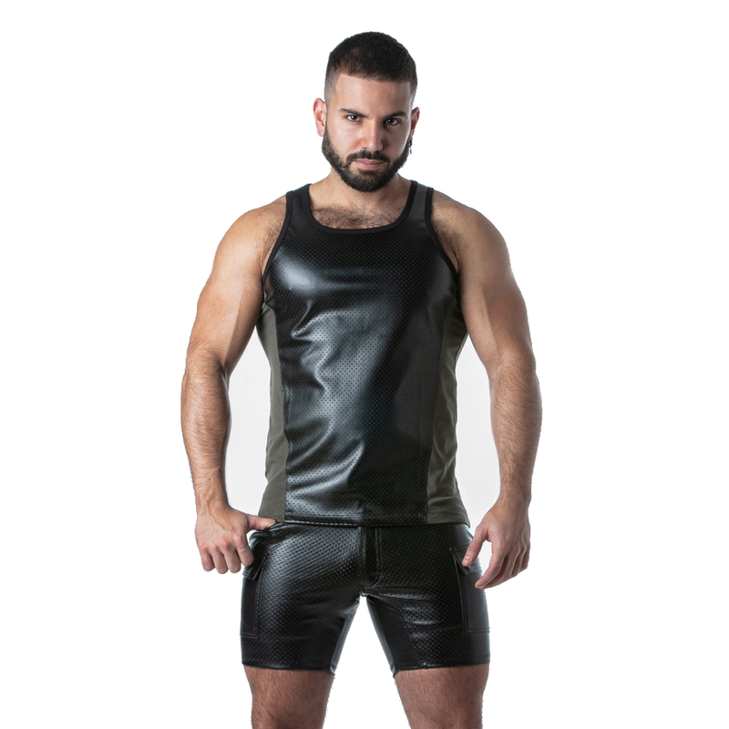 LOCKER GEAR - PUNCH HOLE LEATHERETTE TANK TOP